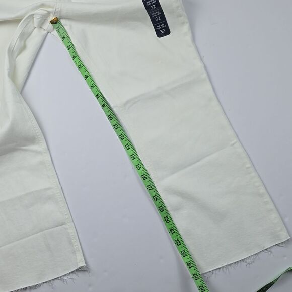 J. Crew Factory -1110 NWT Mid Rise Flare crop white jeans signature stretch 32 - Picture 10 of 11